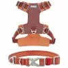 Frisco Outdoor Lightweight Ripstop Nylon Harness, Flamepoint Orange, Large, Neck: 18 to 28-in, Girth 24 to 34-in + Heathered Nylon Collar, Flamepoint Orange, Large, Neck: 18 -26-in, Width: 1-in -The Frisco Store 319154 MAIN. SY630 V1631140597