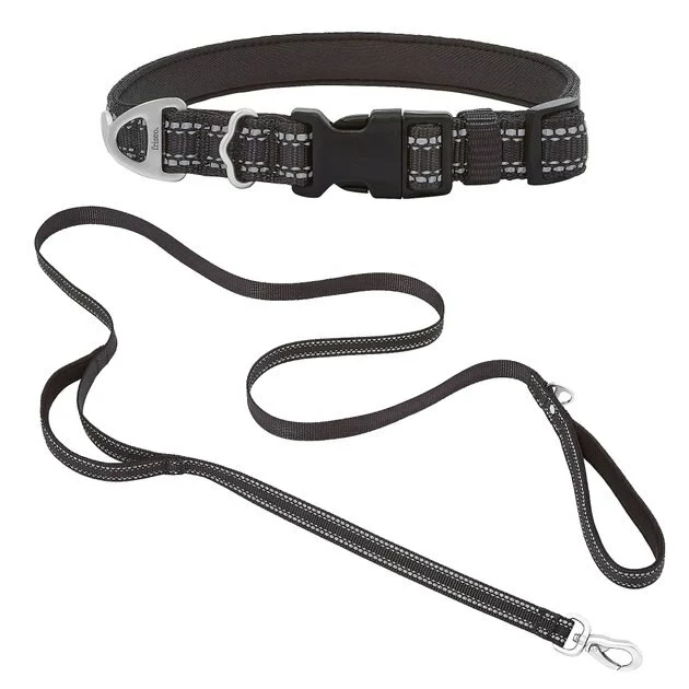 Frisco Outdoor Nylon Reflective Comfort Padded Collar, Midnight Black, MD - Neck: 14-20-in, Width: 3/4-in + Dog Leash, Midnight Black, MD - Length: 6-ft, Width: 3/4-in 3 Frisco Outdoor Nylon Reflective Comfort Padded Collar, Midnight Black, MD - Neck: 14-20-in, Width: 3/4-in + Dog Leash, Midnight Black, MD - Length: 6-ft, Width: 3/4-in