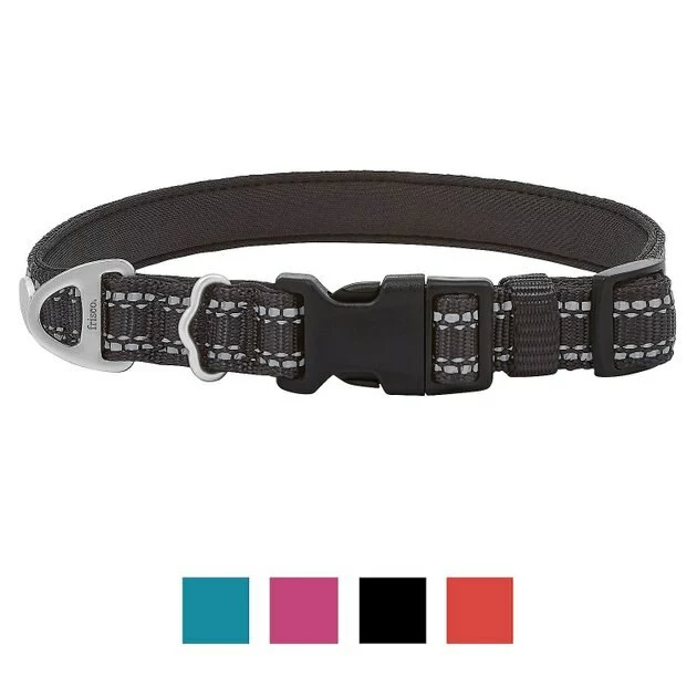 Frisco Outdoor Nylon Reflective Comfort Padded Collar, Midnight Black, MD - Neck: 14-20-in, Width: 3/4-in + Dog Leash, Midnight Black, MD - Length: 6-ft, Width: 3/4-in 4 Frisco Outdoor Nylon Reflective Comfort Padded Collar, Midnight Black, MD - Neck: 14-20-in, Width: 3/4-in + Dog Leash, Midnight Black, MD - Length: 6-ft, Width: 3/4-in - Image 2