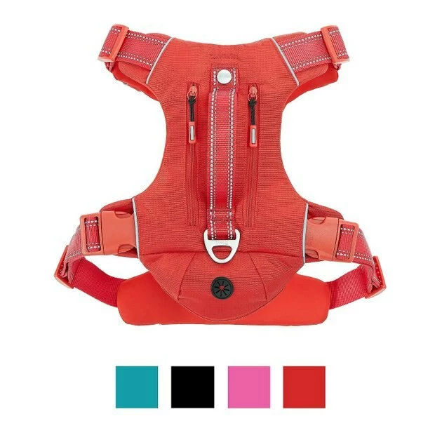 Frisco Outdoor Premium Ripstop Nylon Harness with Pocket, Sunset Orange, Large, Neck: 18 to 28-in, Girth 24 to 34-in + Waterproof Stinkproof PVC Rope Leash, Sunset Orange, 6 Ft. 4 Frisco Outdoor Premium Ripstop Nylon Harness with Pocket, Sunset Orange, Large, Neck: 18 to 28-in, Girth 24 to 34-in + Waterproof Stinkproof PVC Rope Leash, Sunset Orange, 6 Ft. - Image 2
