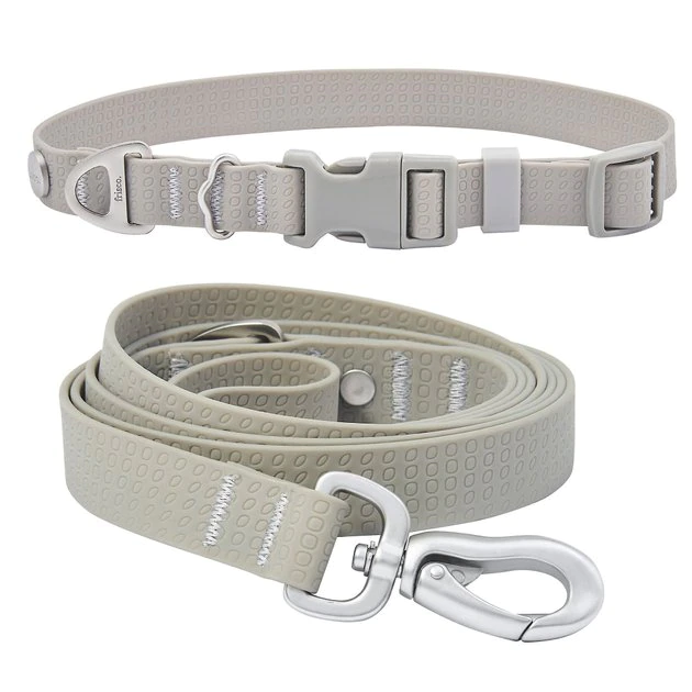 Frisco Outdoor Solid Textured Waterproof Stink Proof PVC Collar, Storm Gray, Medium - Neck: 14½20-in, Width: 3/4-in + Dog Leash, Storm Gray, Medium - Length: 6-ft, Width: 3/4-in 3 Frisco Outdoor Solid Textured Waterproof Stink Proof PVC Collar, Storm Gray, Medium - Neck: 14½20-in, Width: 3/4-in + Dog Leash, Storm Gray, Medium - Length: 6-ft, Width: 3/4-in
