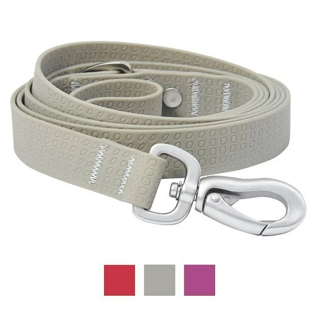 Frisco Outdoor Solid Textured Waterproof Stink Proof PVC Collar, Storm Gray, Medium - Neck: 14½20-in, Width: 3/4-in + Dog Leash, Storm Gray, Medium - Length: 6-ft, Width: 3/4-in 8 Frisco Outdoor Solid Textured Waterproof Stink Proof PVC Collar, Storm Gray, Medium - Neck: 14½20-in, Width: 3/4-in + Dog Leash, Storm Gray, Medium - Length: 6-ft, Width: 3/4-in - Image 6
