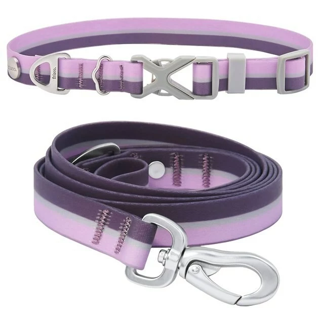 Frisco Outdoor Two Toned Waterproof Stink Proof PVC Collar, Boysenberry Purple, Large, Neck: 18 ½ 26-in, Width: 1-in + Dog Leash, Boysenberry Purple, Large - Length: 6-ft, Width: 1-in 3 Frisco Outdoor Two Toned Waterproof Stink Proof PVC Collar, Boysenberry Purple, Large, Neck: 18 ½ 26-in, Width: 1-in + Dog Leash, Boysenberry Purple, Large - Length: 6-ft, Width: 1-in