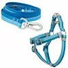 Frisco Outdoor Two Toned Waterproof Stink Proof PVC Leash, River Blue, Large - Length: 6-ft, Width: 1-in + Dog Harness, River Blue, Large, Neck: 19 to 27-in, Girth: 23 to 36-in