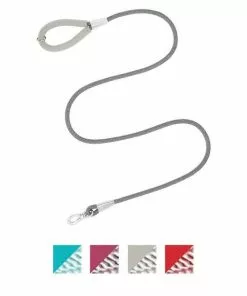 Frisco Outdoor Woven Jacquard Nylon Dog Collar, Forest Green, Medium - Neck: 14-20-in, Width: 3/4-in + Ultra Reflective Rope Leash With Padded Handle, Stone Gray, 6 - ft -The Frisco Store 319472 PT5. SY630 V1631145096