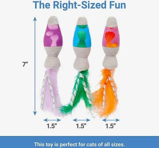 Frisco Retro Game Over Scratcher Toy + Retro Lava Lamp Plush Cat Toy with Catnip, 3 count 8 Frisco Retro Game Over Scratcher Toy + Retro Lava Lamp Plush Cat Toy with Catnip, 3 count - Image 6