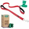 Frisco Traffic Leash with Padded Handles & Poop Bag Dispenser, Red, Length: 4-ft, Width: 1-in + Refill Dog Poop Bags, Scented, 120 count -The Frisco Store 319522 MAIN. SY630 V1630623993
