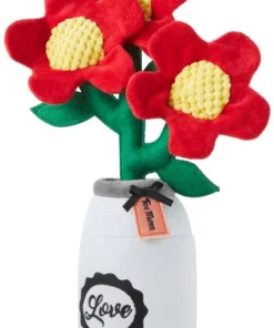 Frisco Mother's Day Mason Jar Flower Blooms Plush Squeaky Dog Toy