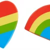 Frisco Pride Rainbow & Heart Latex Squeaky Dog Toy, 2 count