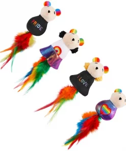 Frisco Pride Mice Plush Cat Toy with Silvervine, 4 count