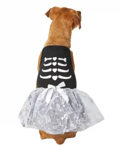 Frisco Silver Metallic Skull Dog & Cat Dress